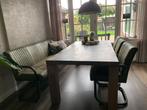 eetkamer tafei en stoelen en bank, Huis en Inrichting, Complete eetkamers, Ophalen, Gebruikt, Industrieel, 4 tot 6 stoelen