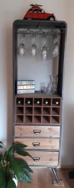 Xenos Wijnkast - Dutchbone look, Ophalen, Gebruikt, 50 tot 100 cm, Met lade(s)