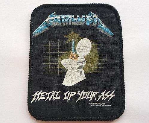 Metallica  mooie zeldzame 1987 metal up your ass   patch 89, Verzamelen, Muziek, Artiesten en Beroemdheden, Nieuw, Kleding, Verzenden