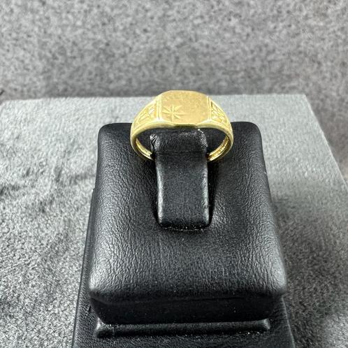 Gouden Ring | 14k | 0,8g | baby monogram | mt 12,5 | 390340, Sieraden, Tassen en Uiterlijk, Ringen, Gebruikt, Dame, Kleiner dan 17