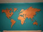Houten wereldkaart, Huis en Inrichting, Ophalen, Zo goed als nieuw