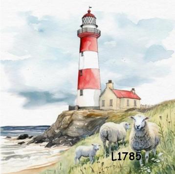 Servetten decoupage/bullet journal – vuurtoren L1785 beschikbaar voor biedingen