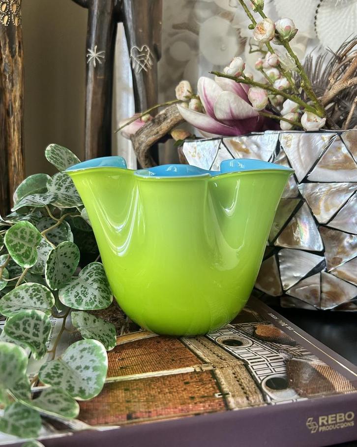 Vaas Leonardo mondgeblazen vintage, Huis en Inrichting, Woonaccessoires | Vazen, Zo goed als nieuw, Overige kleuren, Minder dan 50 cm