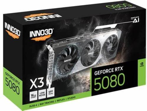 INNO3D GeForce RTX 5080 X3 16GB, Computers en Software, Videokaarten, Nieuw, Nvidia, PCI-Express 4.0, GDDR6, Verzenden