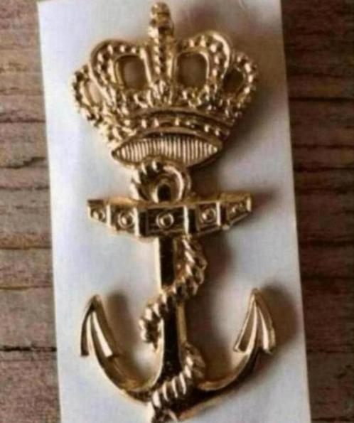 Korps Mariniers Baretembleem Goudanker, Verzamelen, Militaria | Algemeen, Marine, Embleem of Badge, Nederland, Verzenden