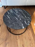 Set van 2 Salon Tafeltjes, Huis en Inrichting, Tafels | Salontafels, Ophalen, Rond, Zo goed als nieuw, Metaal