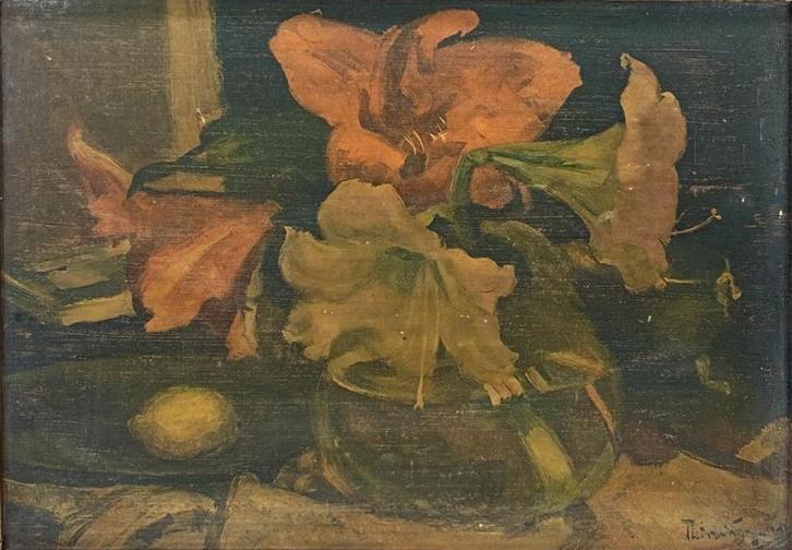 702. Olieverfschilderij, Theodorus van Wijngaarden – 1935, Antiek en Kunst, Kunst | Schilderijen | Klassiek, Ophalen of Verzenden