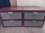 Twee nachtkastjes, Ophalen, Minder dan 45 cm, Zo goed als nieuw, Minder dan 55 cm
