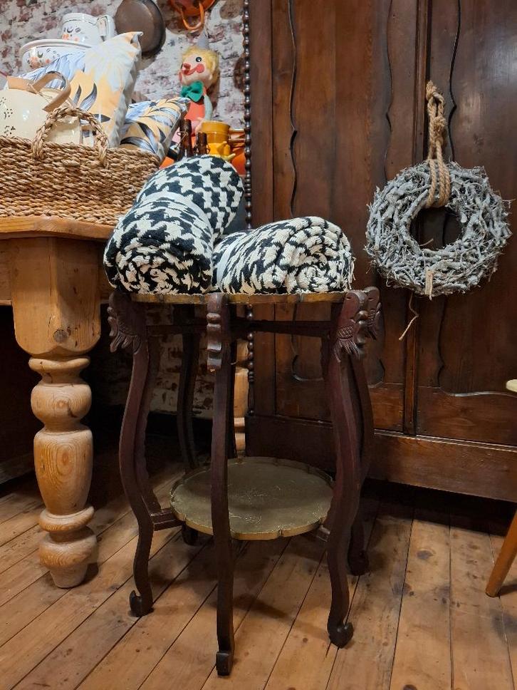 bijzondere bijzettafel, eclectisch, inklapbaar, koloniaal, Huis en Inrichting, Tafels | Bijzettafels, Gebruikt, Rond, 60 cm of meer