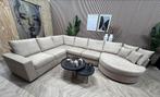 SHOWMODEL Home Center Lederen U-Bank - Beige - 385cm, Huis en Inrichting, Banken | Bankstellen, -, -, Hoekbank, 300 cm of meer