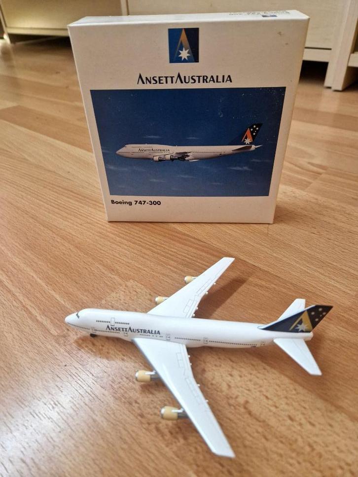 Herpa vliegtuig 1:500 Ansett Australian Boeing B747-300!, Verzamelen, Luchtvaart en Vliegtuigspotten, Zo goed als nieuw, Schaalmodel