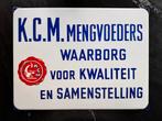 Emaille Reclamebord K.C.M. Mengvoeders, Ophalen of Verzenden, Reclamebord