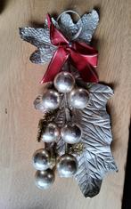 Antiek kerst corsages versiering zilveren glazen kerstballen, Diversen, Kerst, Ophalen of Verzenden
