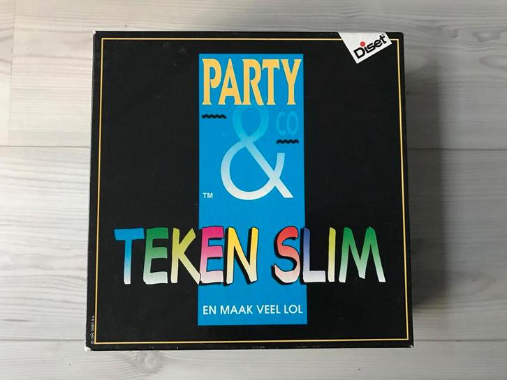 Party & Co Teken Slim - Leuk gezelschapsspel!, Hobby en Vrije tijd, Gezelschapsspellen | Bordspellen, Zo goed als nieuw, Drie of vier spelers