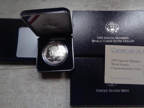 1995 US Mint Special Olympics Proof Silvr 1$, Postzegels en Munten, Munten | Amerika, Noord-Amerika, Zilver, Ophalen of Verzenden