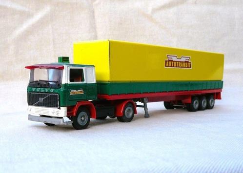 Tekno NL Volvo F12 + oplegger Autotransit., Hobby en Vrije tijd, Modelauto's | 1:50, Zo goed als nieuw, Bus of Vrachtwagen, Tekno