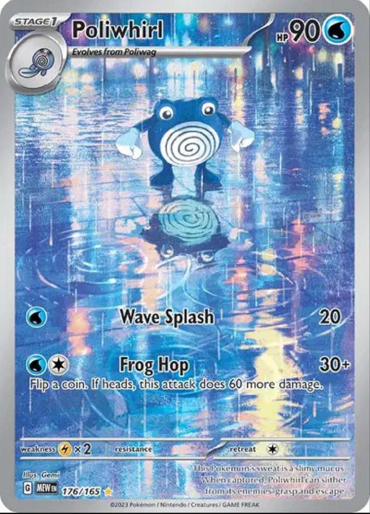 Poliwhirl - Mew - 176/165 - Pokémonkaart, Hobby en Vrije tijd, Verzamelkaartspellen | Pokémon, Nieuw, Losse kaart, Foil, Ophalen of Verzenden