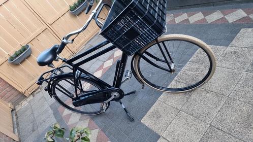 Herenfiets Zwart met Mand, Fietsen en Brommers, Fietsen | Dames | Damesfietsen, Gebruikt, Sparta, 53 tot 56 cm, Ophalen