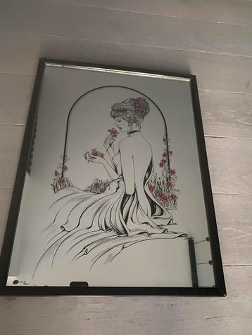 Vintage art nouveau spiegel beschikbaar voor biedingen