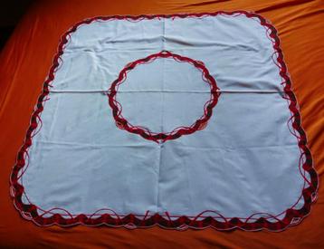 Tafelkleedje 85x 85 cm rood groene geruite randjes  beschikbaar voor biedingen