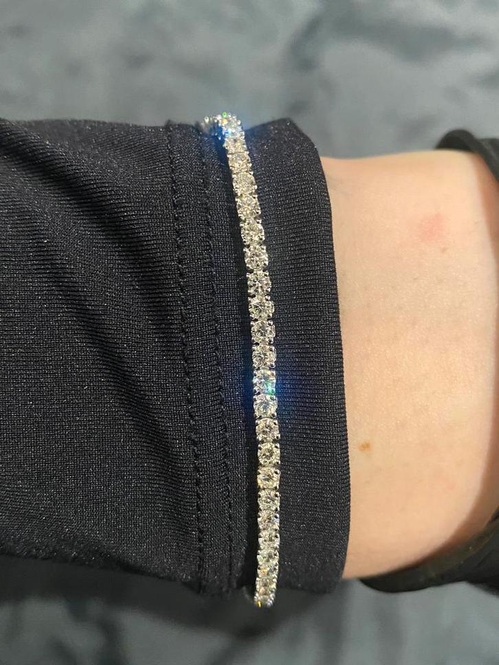 Lab Diamanten tennis armband 4.60 ctw!, Sieraden, Tassen en Uiterlijk, Armbanden, Nieuw, Zilver, Zilver, Met edelsteen, Ophalen of Verzenden