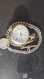 Antiek zak horloge met zilveren ketting, Verzenden, Zilver, Overige materialen, Overige merken