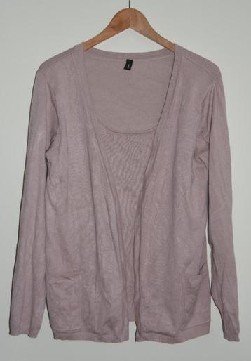 Oud roze 2 in 1 twinset vest met top maat L beschikbaar voor biedingen