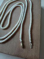 Lang parel snoer + gouden slotje, 1.25 mtr, Sieraden, Tassen en Uiterlijk, Kettingen, Verzenden, Gebruikt, Wit, Steen of Mineraal