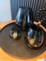 Plateau met vase pear en ornament  compleet, Huis en Inrichting, Woonaccessoires | Dienbladen, Ophalen of Verzenden, Rond, Hout