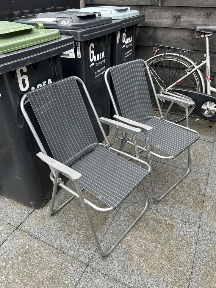 2 Kleine Campingstoelen - Ideaal voor Kinderen, Tuin en Terras, Tuinstoelen, Gebruikt, Aluminium, Inklapbaar, Ophalen of Verzenden