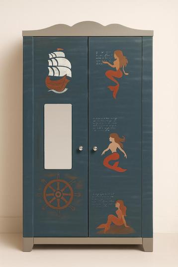 Nautische Kinderkast / Speelgoedkast / kledingkast beschikbaar voor biedingen