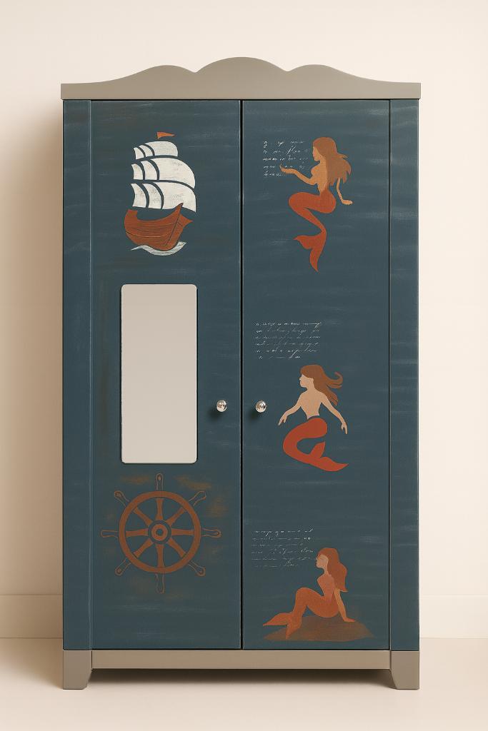 Nautische Kinderkast / Speelgoedkast / kledingkast, Kinderen en Baby's, Kinderkamer | Commodes en Kasten, Gebruikt, Kast, 105 cm of meer