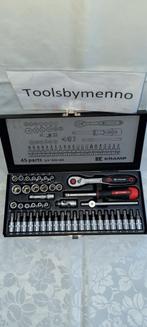 NIEUW Ratelset/ Dopsleutelset 1/4" 45-delig, Doe-het-zelf en Verbouw, Gereedschap | Handgereedschap, Ophalen of Verzenden, Nieuw