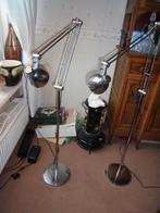 twee design verstelbare  vloerlampen, Ophalen, Design vloerlampen, Zo goed als nieuw, Metaal