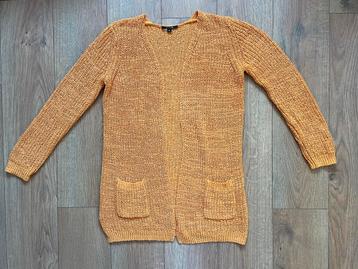 Comma leuk oranje grof gebreid halflang vest maat 38 beschikbaar voor biedingen
