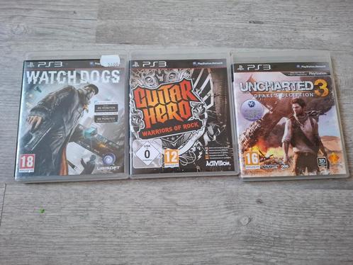 PS3 Games - Watch Dogs, Guitar Hero, Uncharted 3, Spelcomputers en Games, Games | Sony PlayStation 3, Gebruikt, Avontuur en Actie