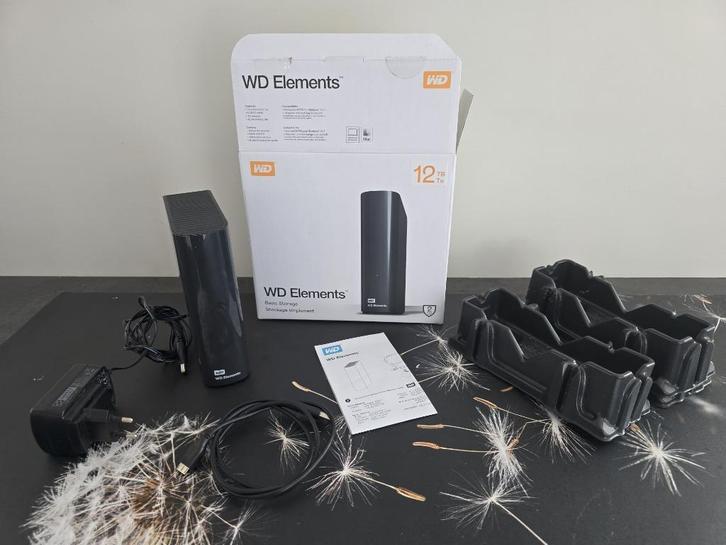 WD Elements Desktop 12TB – Externe Harde Schijf, Computers en Software, Harde schijven, Zo goed als nieuw, Desktop, Extern, HDD