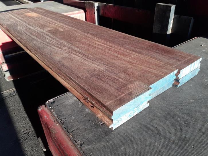 6 stuks Azobe damwand 45x180x2000mm - 2.16m2 weg=weg, Tuin en Terras, Palen, Balken en Planken, Balken, 180 tot 250 cm, Hardhout