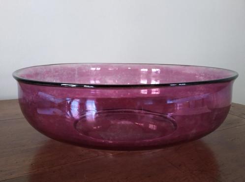 Grote Engelse bowl, kom,  glas met pontilmerk, handgevormd, Huis en Inrichting, Woonaccessoires | Schalen en Manden, Gebruikt