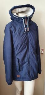 Blauwe jas met voering en capuchon maat 40, Ophalen of Verzenden