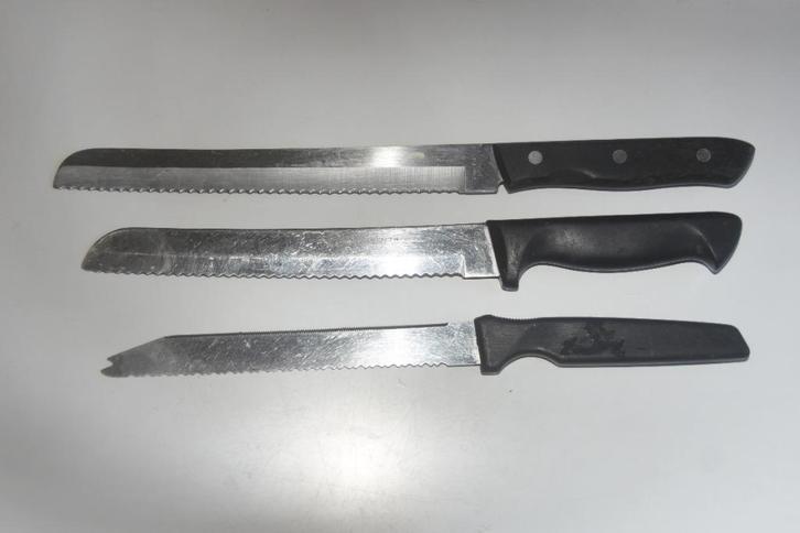 3 Broodmessen messen Amefa Inox, Huis en Inrichting, Keuken | Bestek, Los bestek, Rvs of Chroom, Ophalen of Verzenden