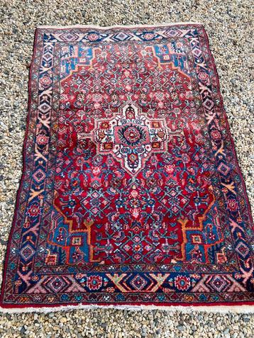 Antieke oude Pers Perzisch tapijt vloerkleed warm rood blauw beschikbaar voor biedingen