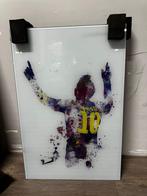 Glasschilderij 40x60cm, painted Messi, Huis en Inrichting, Ophalen of Verzenden, Zo goed als nieuw, Schilderij, Minder dan 50 cm