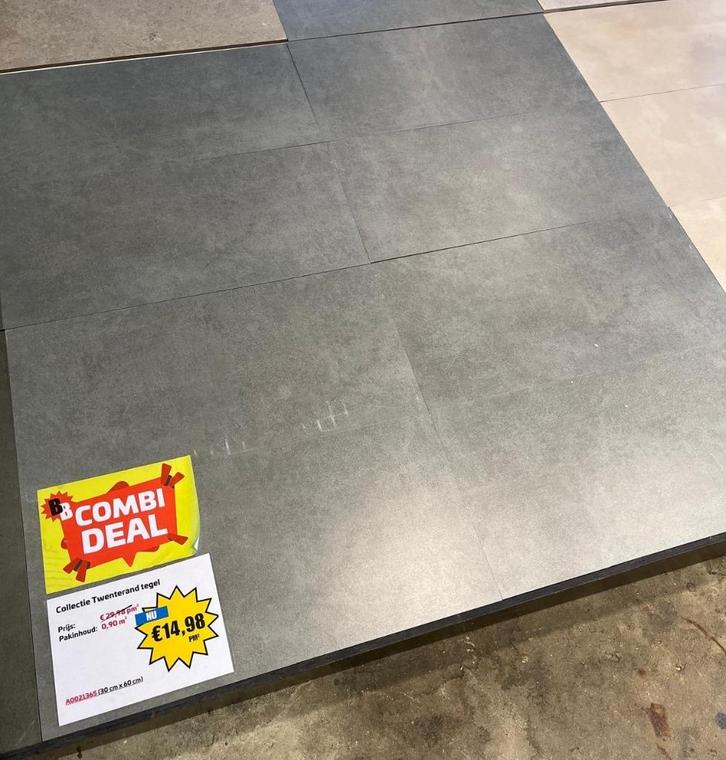 Laatste partij betonlook en natuursteen tegels 90m2, Huis en Inrichting, Stoffering | Vloerbedekking, Nieuw, Overige typen, Crème