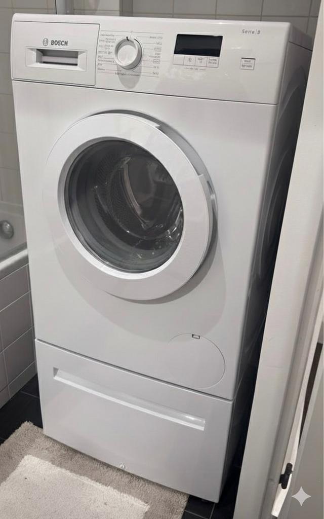 Bosch Serie 2 Wasmachine + Lade, Witgoed en Apparatuur, Wasmachines, Gebruikt, Voorlader, 6 tot 8 kg, 85 tot 90 cm, 1200 tot 1600 toeren
