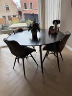 Zwarte ronde eettafel - 140cm diameter, Huis en Inrichting, Tafels | Eettafels, Ophalen, Gebruikt, 100 tot 150 cm, Rond