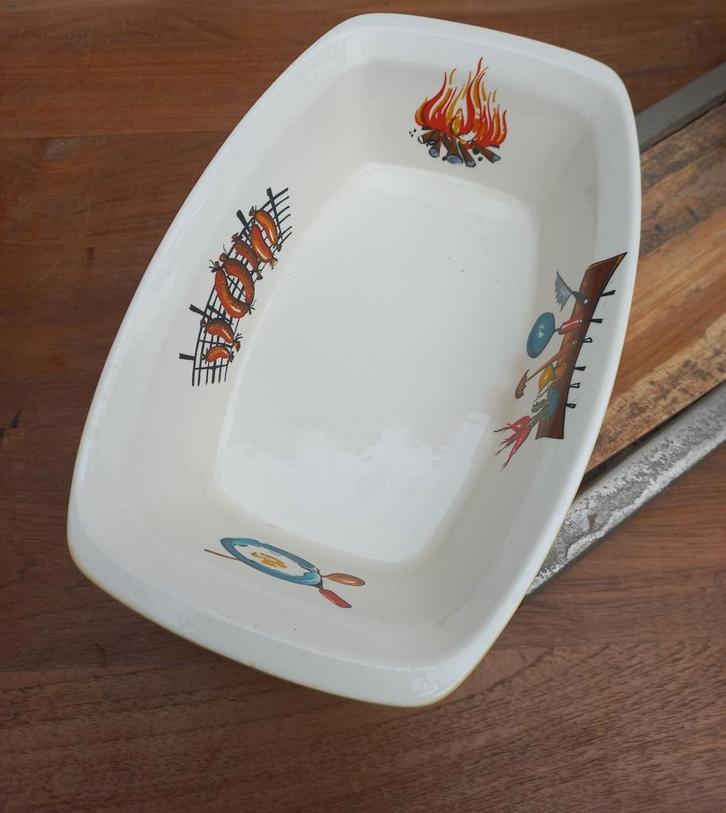 Fifties ovenschaal. Vintage schaal. Retro, Antiek en Kunst, Antiek | Schalen, Ophalen of Verzenden