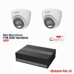 5MP Hikvision Hybrid ColorVu AcuSense HDTVI set/DVR+2camera, Nieuw, Buitencamera, Ophalen of Verzenden