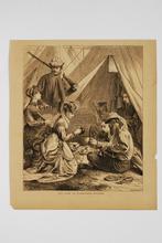 Theetijd in het kamp op Wimbledon (1870), Verzamelen, Foto's en Prenten, Verzenden, Voor 1940, Gebruikt