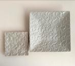 Drooom Design lichtgrijze borden set, Gebruikt, Porselein of Keramiek, Schaal, Vierkant